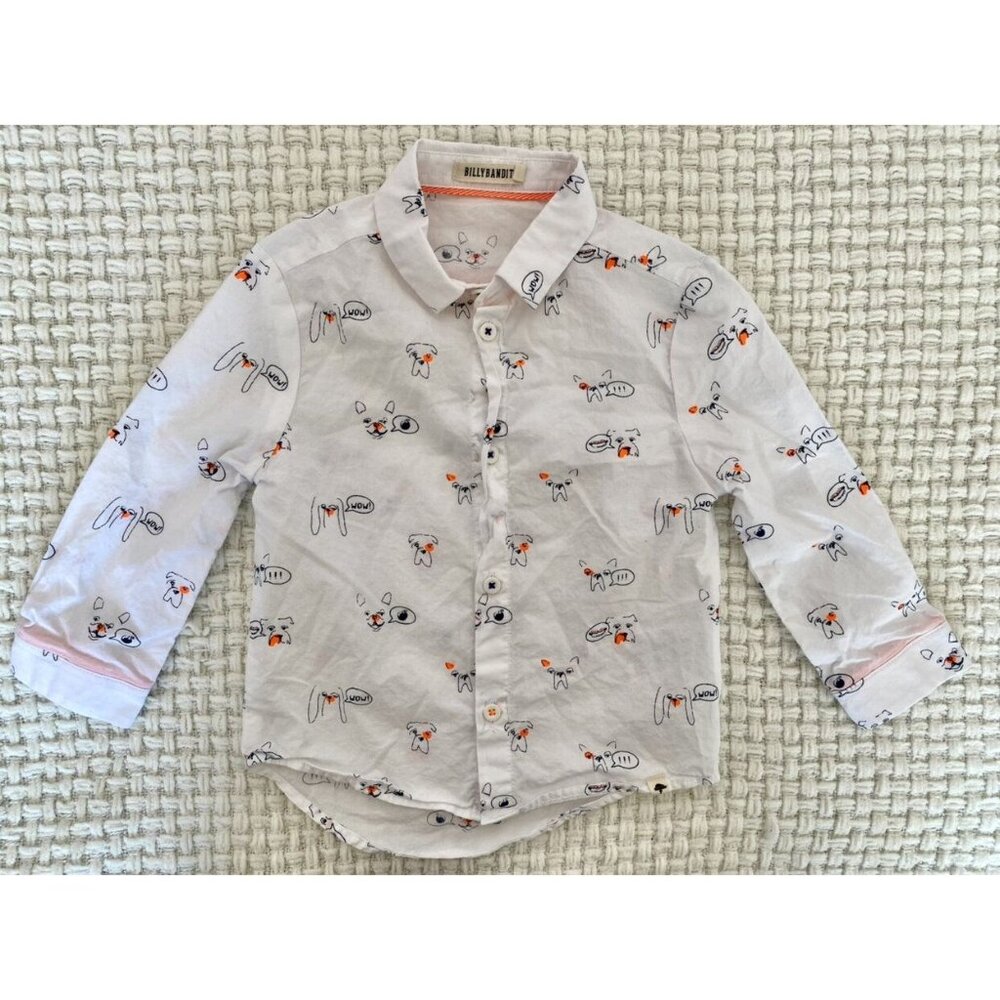 Billybandit White Shirt With Neon Dogs Print